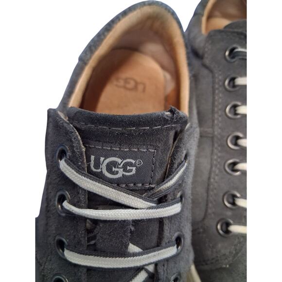 UGG Womens size 8 MILO Grungecore Academia Preppy Lace Up Gray Suede Sneakers - Picture 4 of 16